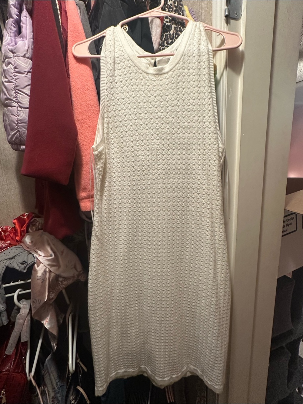 Joie Cream Textured Sleeveless Midi Dress
